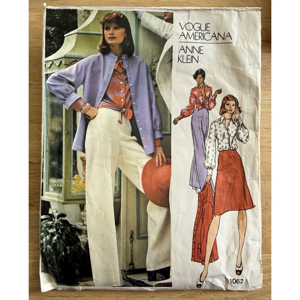 Vogue Americana Anne Klein Pattern 1062 Jacket Skirt Pants Shirt Size 12‎ CUT